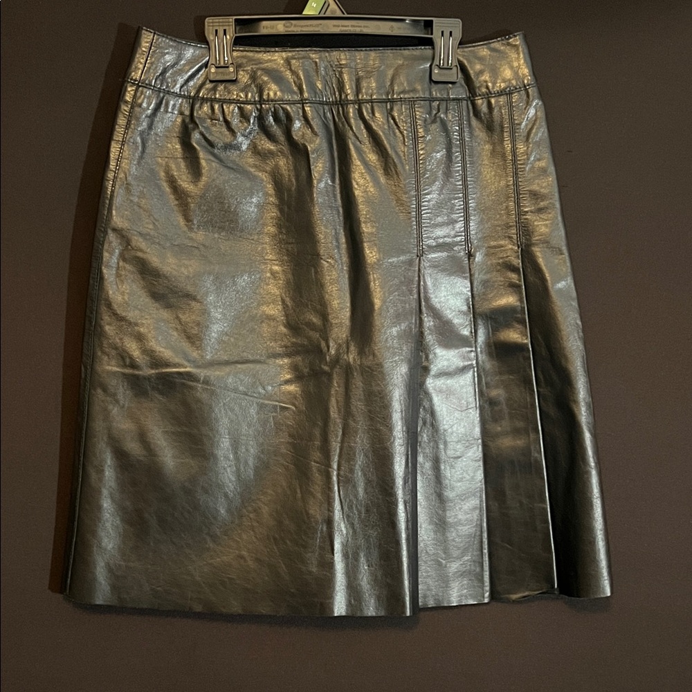 DKNY leather A-Line Skirt